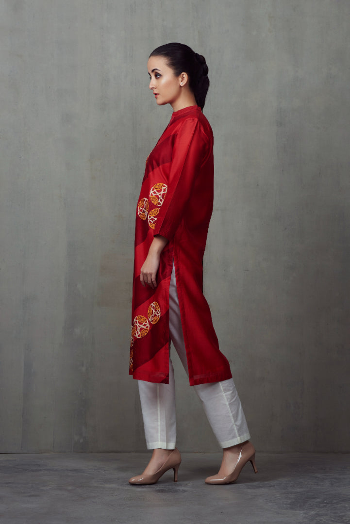 ABHJEET KHANNA | RED TUNIC SET