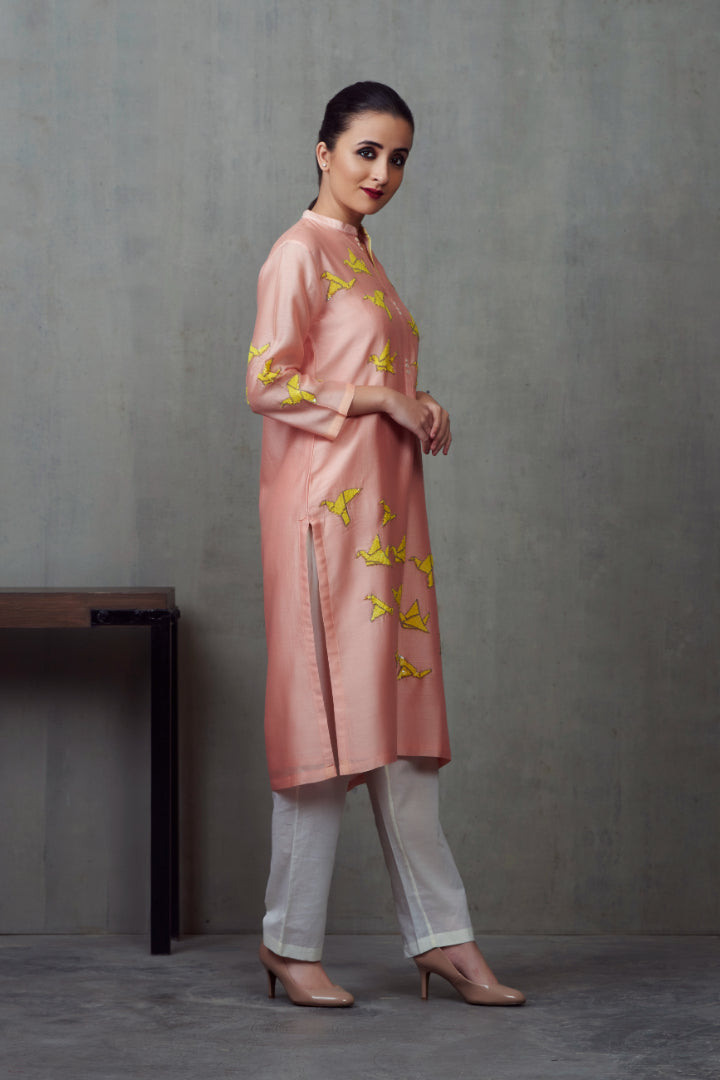 9001003 PEACH ORIGAMI BIRDS