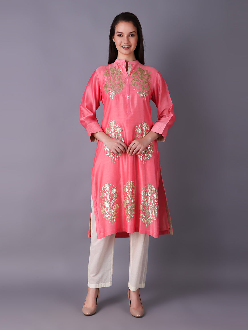 900763 SALMON TAJ GOLD FLOWER