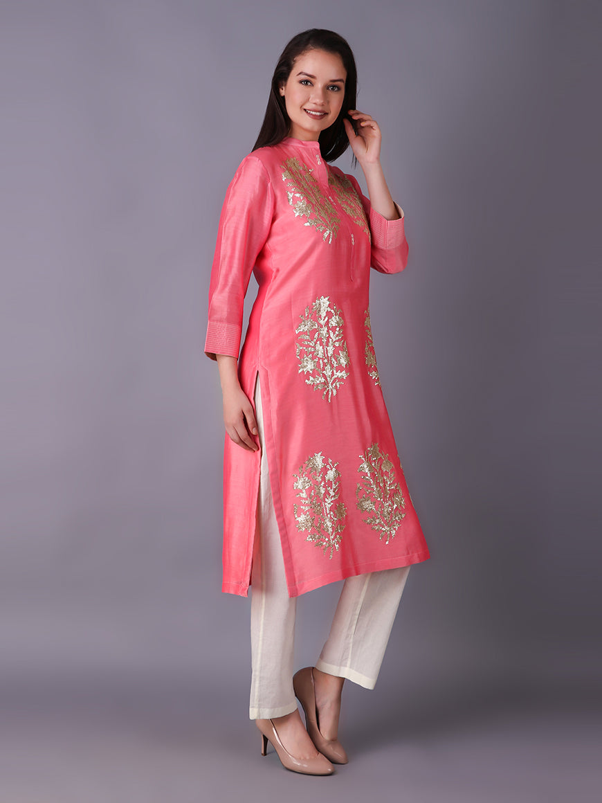 900763 SALMON TAJ GOLD FLOWER