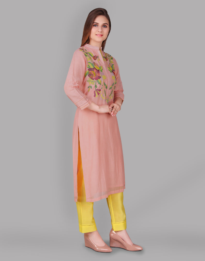 9001073 PEACH CONTRAST ROSE BEADS