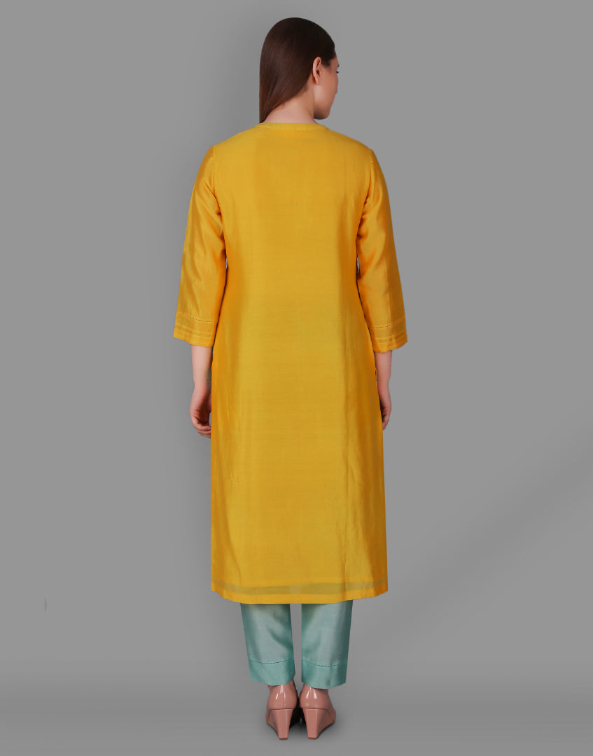 9001257 MUSTARD FLORAL BLOB CONTRAST