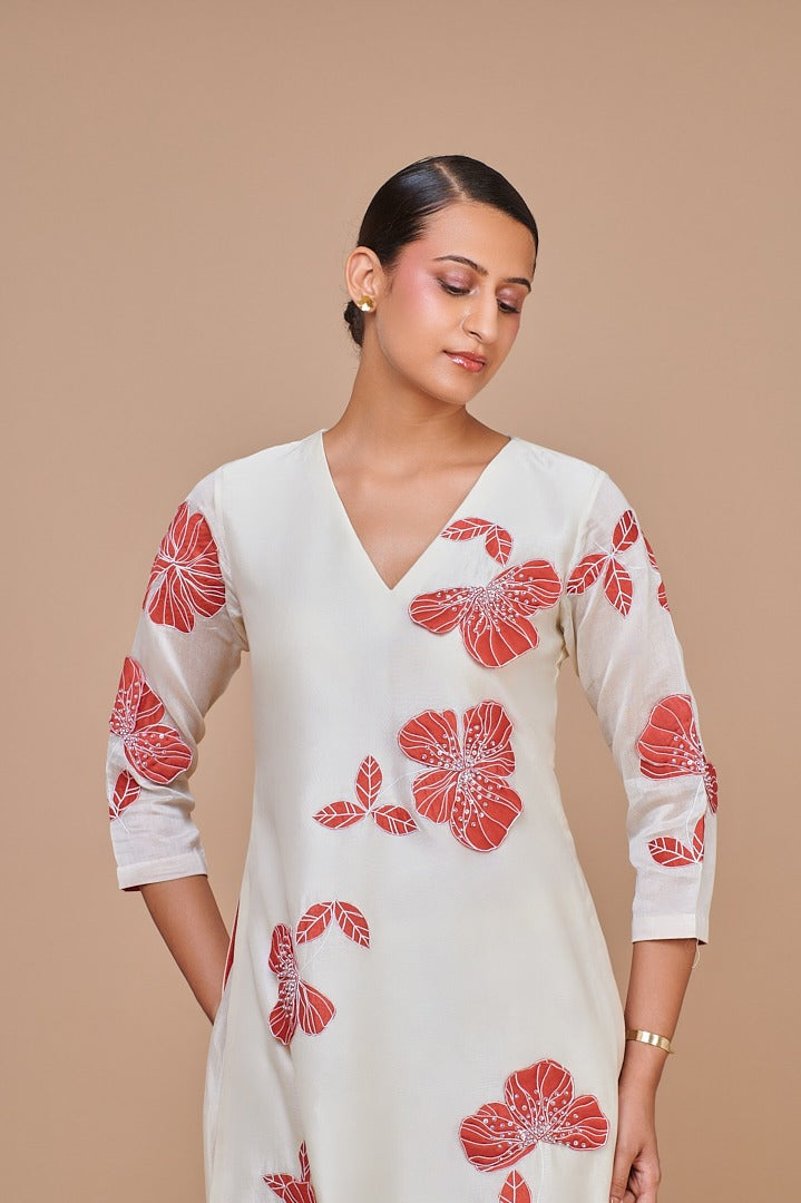 ABHJEET KHANNA | SHOP TUNICS ONLINE | IVORY KURTA SET