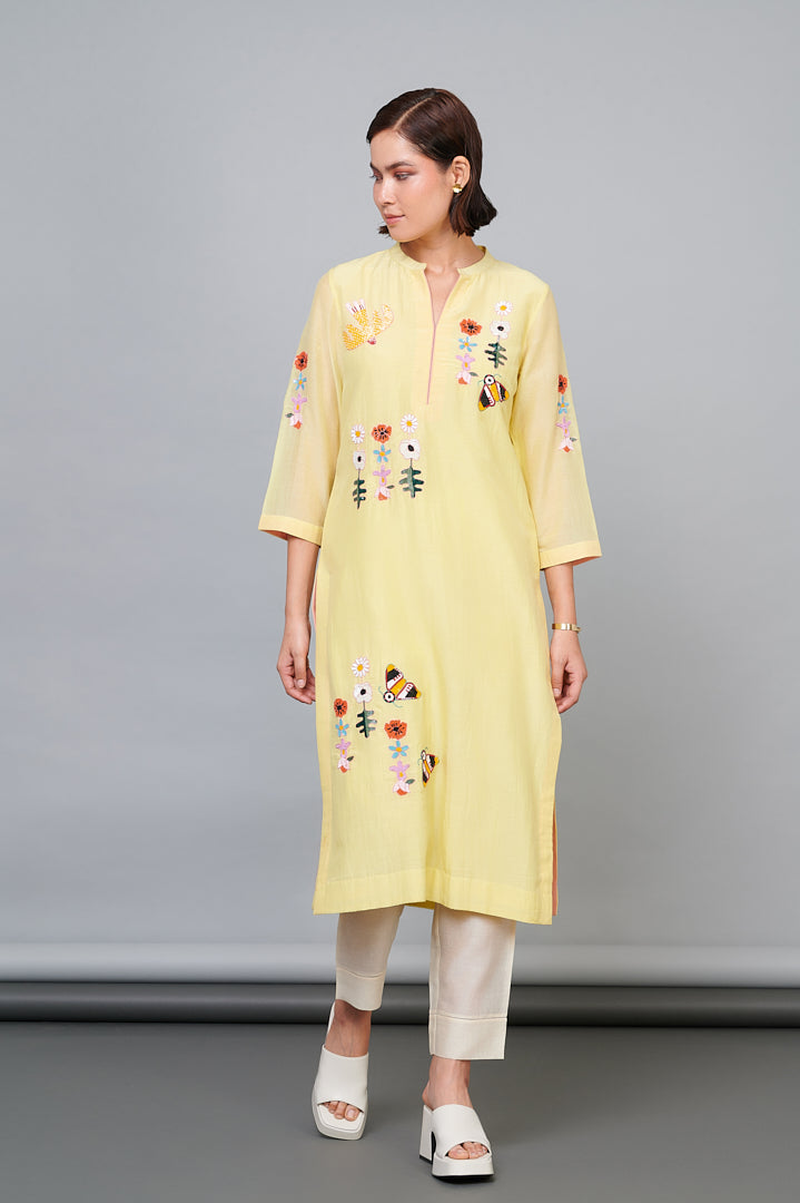 ABHJEET KHANNA | SHOP YELLOW KURTA SET |