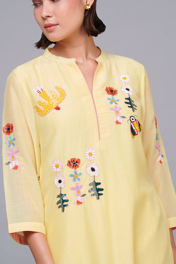 ABHJEET KHANNA | SHOP YELLOW KURTA SET |
