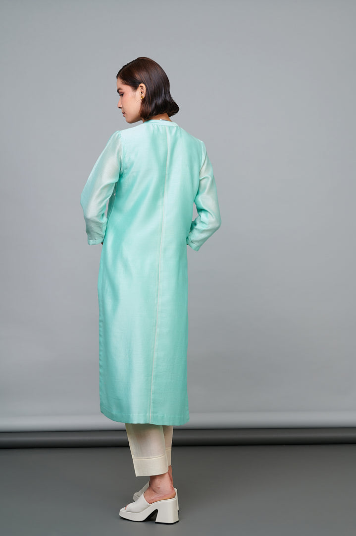 1348 Mint Emb Kurta with Bottoms