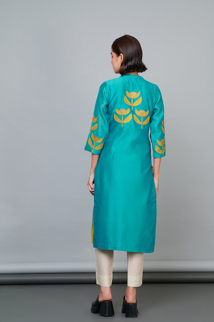 9001341 TEAL ANTIQUE ZARI CATCH