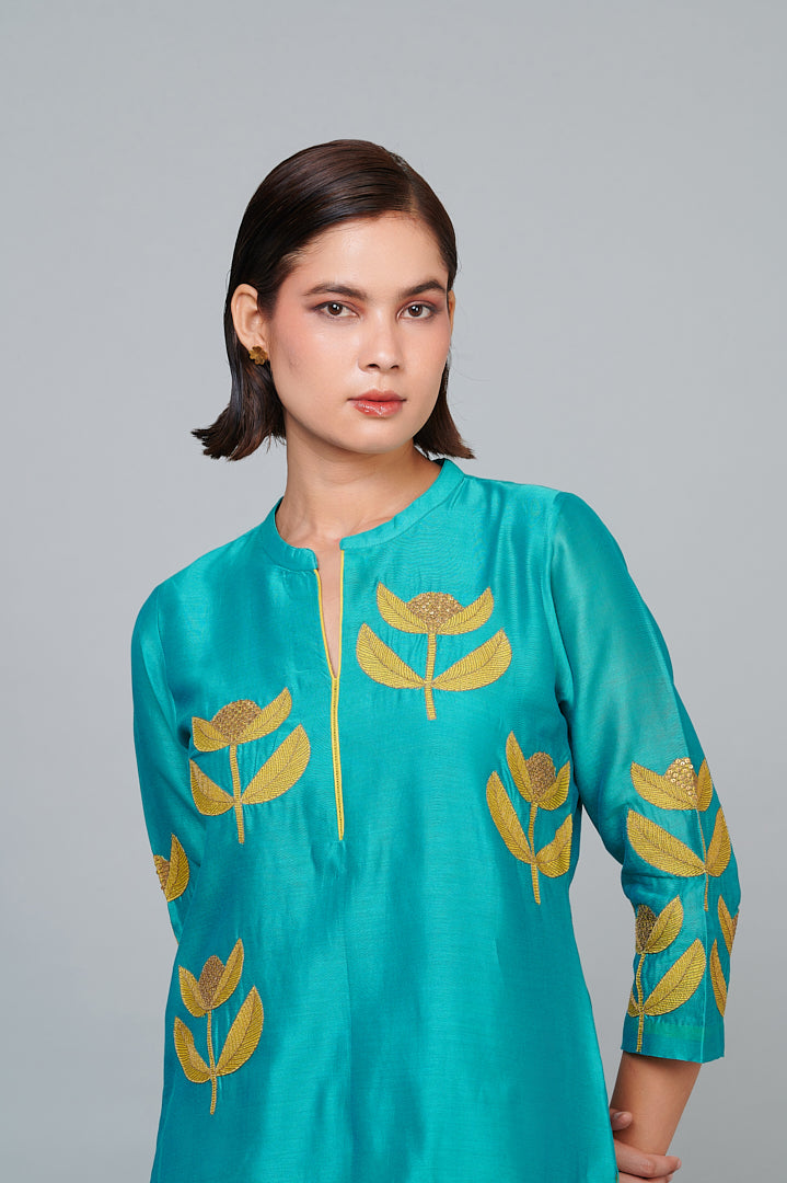 9001341 TEAL ANTIQUE ZARI CATCH