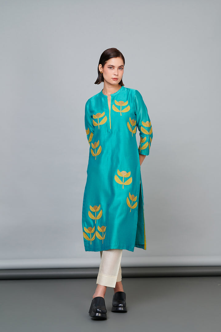 9001341 TEAL ANTIQUE ZARI CATCH