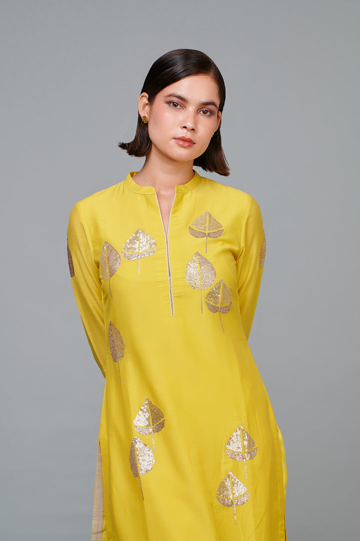 ABHJEET KHANNA | SHOP TUNIC ONLINE INDIA | MANGO YELLOW KURTA LIGHT FESTIVE TUNIC SET | FESTIVE WEAR | MANGO