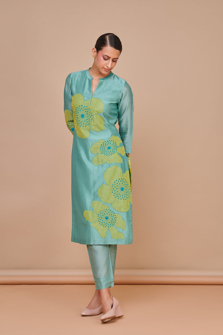 1207 Applique Dori-Work Emb Kurta with Bottoms