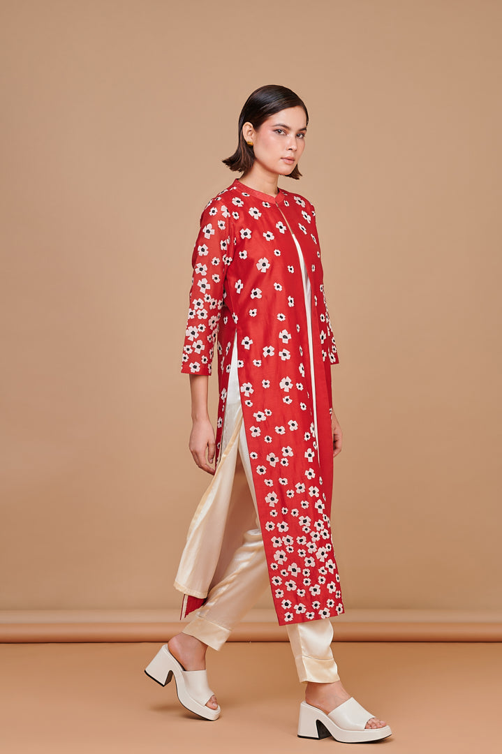 ABHJEET KHANNA | SHOP INDIAN DESIGNER RED FORMAL WEAR JACKET| OCCASION WEAR