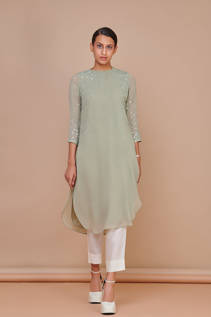 9001366 MINT GREEN FLOWING LINES