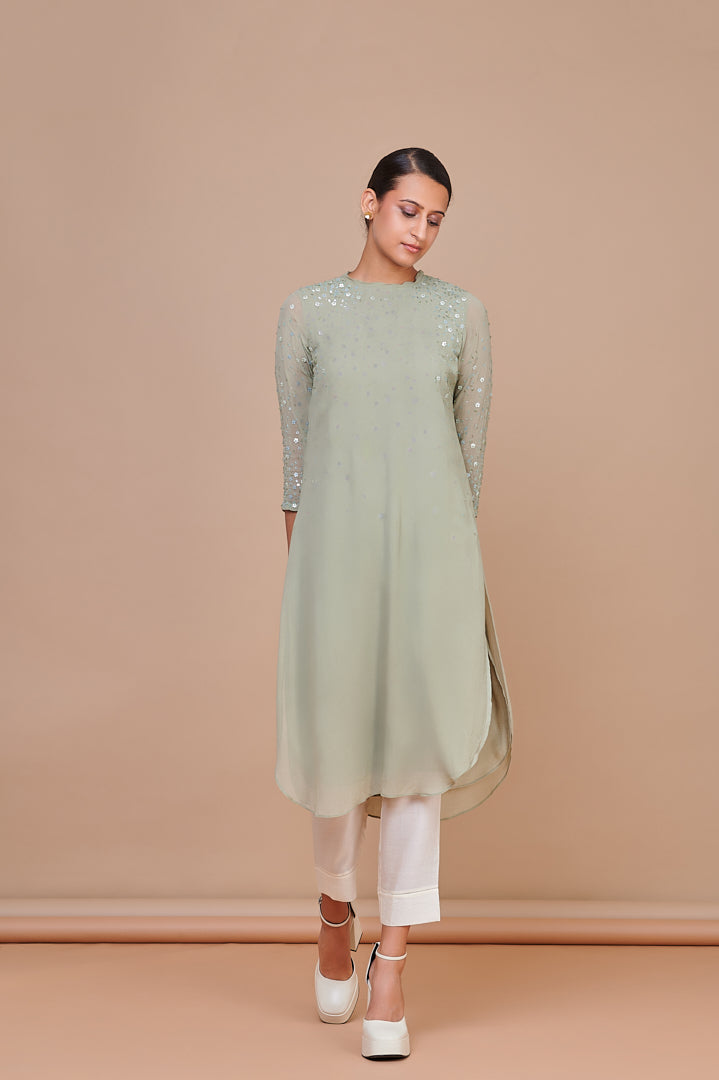 9001366 MINT GREEN FLOWING LINES