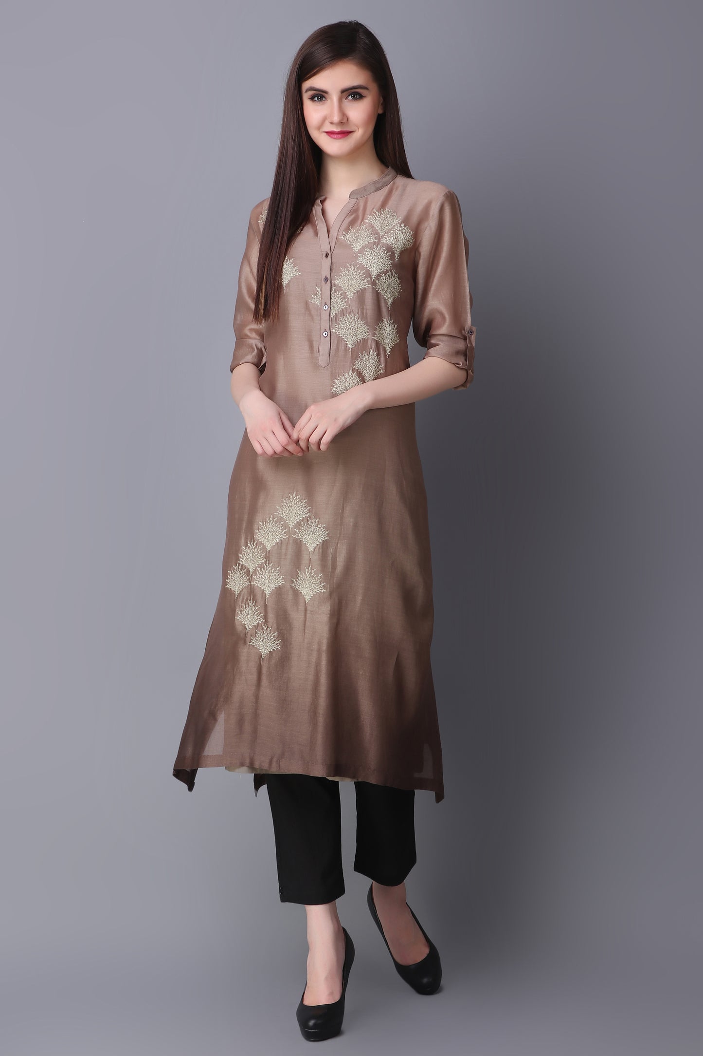 9001066 GREY GEOMETRIC ZARI FLORAL