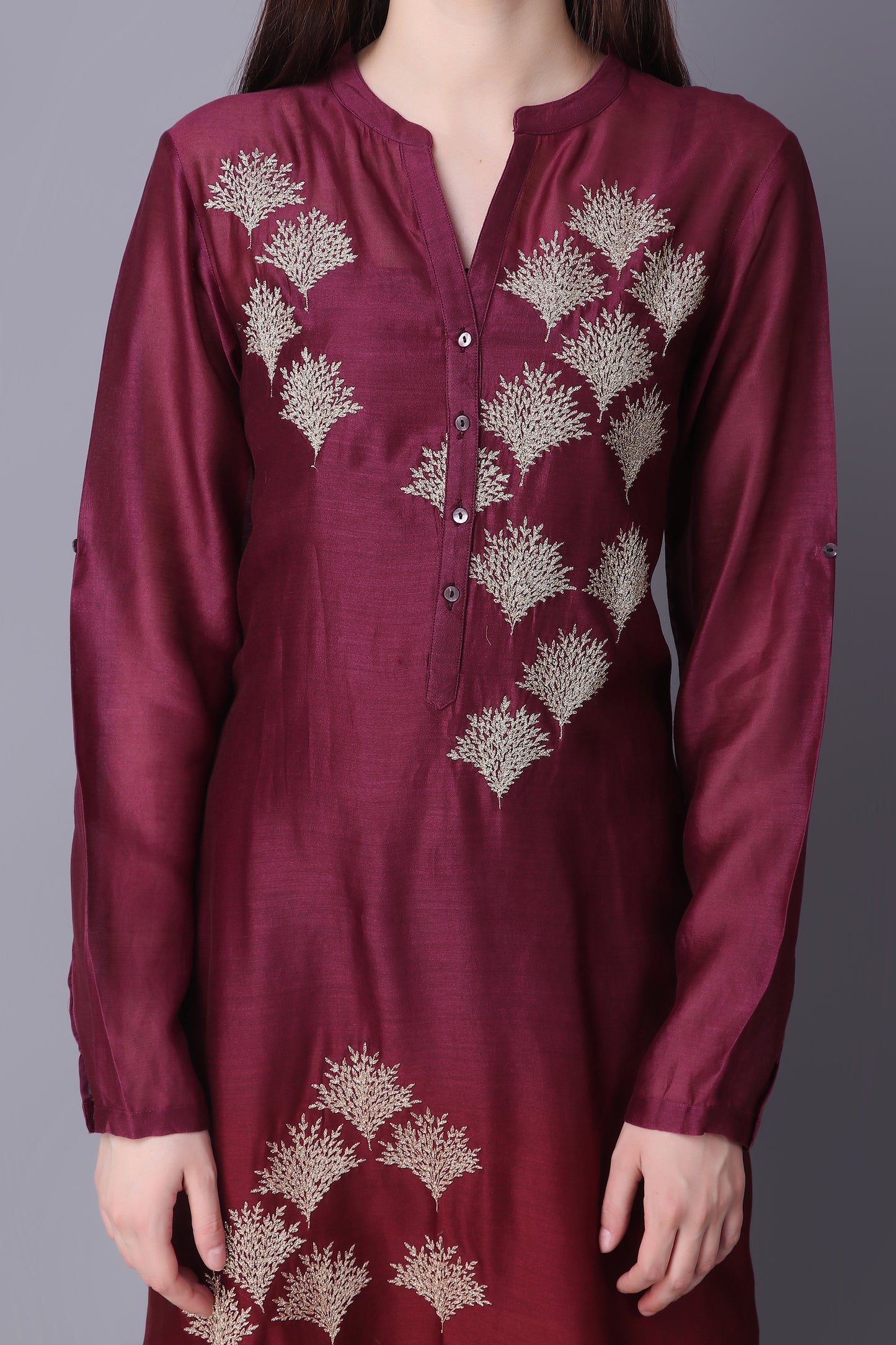 9001066 WINE GEOMETRIC ZARI FLORAL