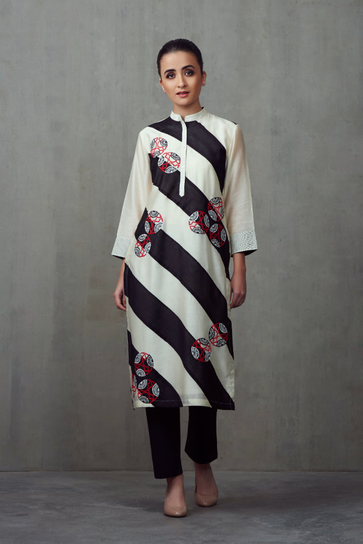 ABHJEET KHANNA | BLACK & WHITE TUNIC | BLACK WHITE RED | SHOP TUNIC 