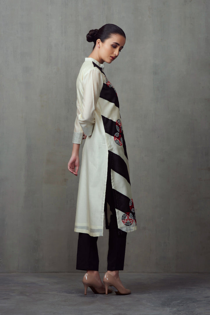 ABHJEET KHANNA | BLACK & WHITE TUNIC | BLACK WHITE RED | SHOP TUNIC 