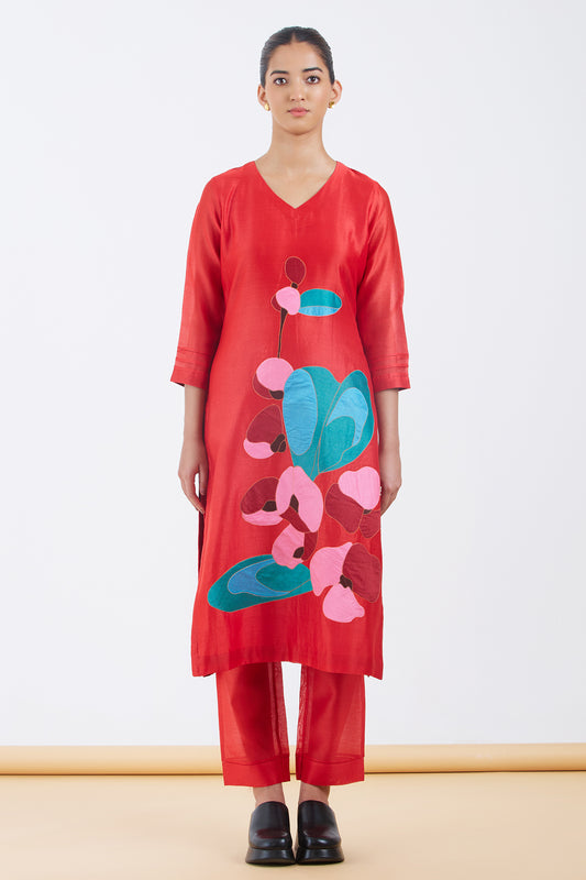 Silk Chanderi Kurta Set