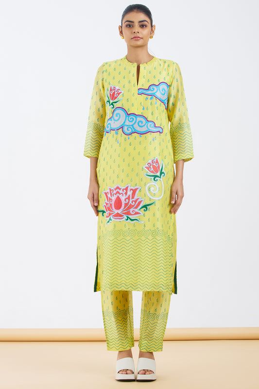 Silk Chanderi Kurta Set