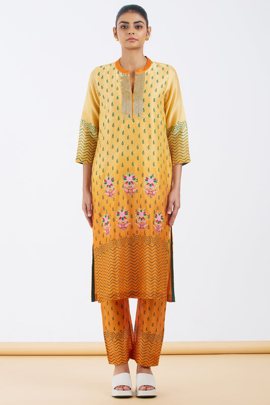 Silk Chanderi Kurta Set