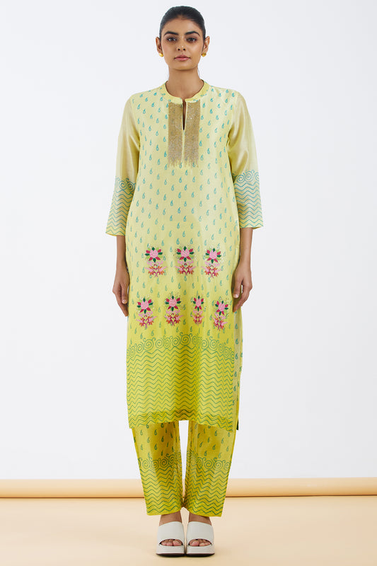 Silk Chanderi Kurta Set