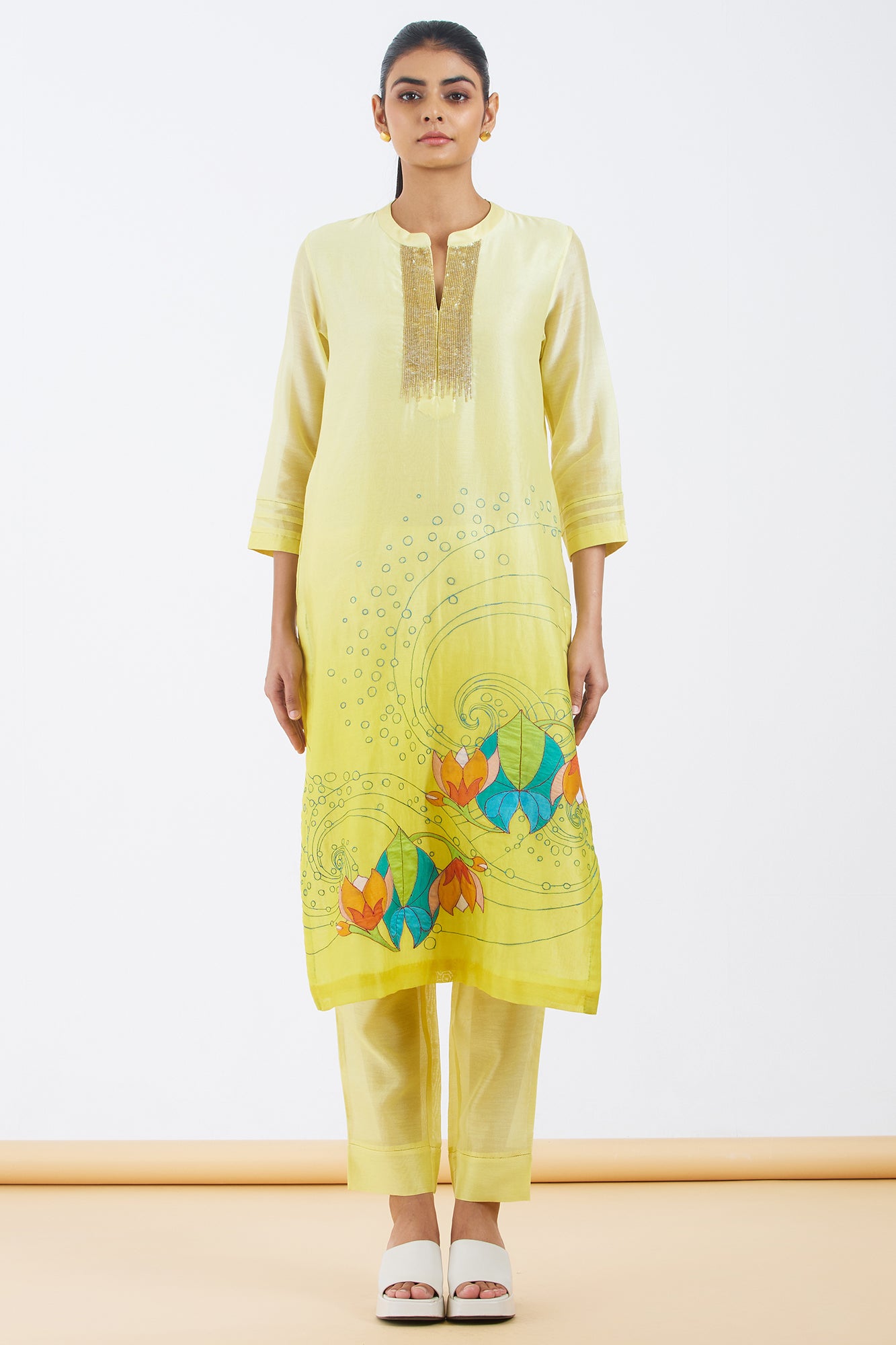 Silk Chanderi Kurta Set