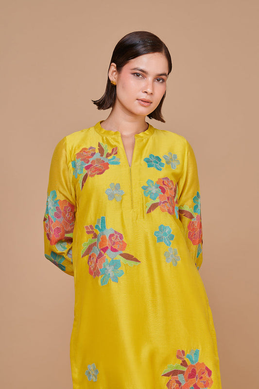 1358 Applique Emb Thread-work Kurta with Bottoms